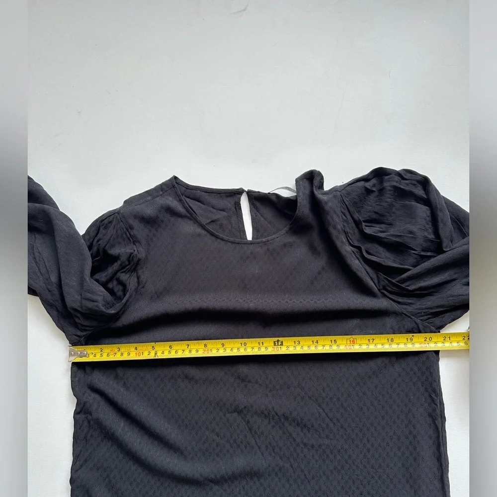 Suzy Shier - Long Sleeve Blouse - Black Pattern - Lightweight - Size: Large - Picture 8 of 9